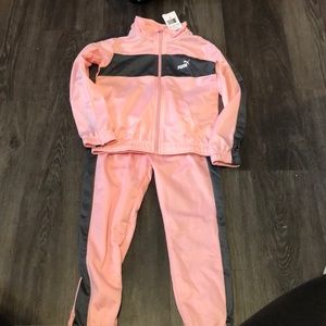 NWT Puma girls tracksuit, size 6! Pink and gray.